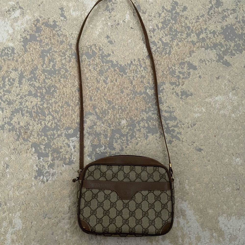 Gucci Brown Monogram Crossbody Bag